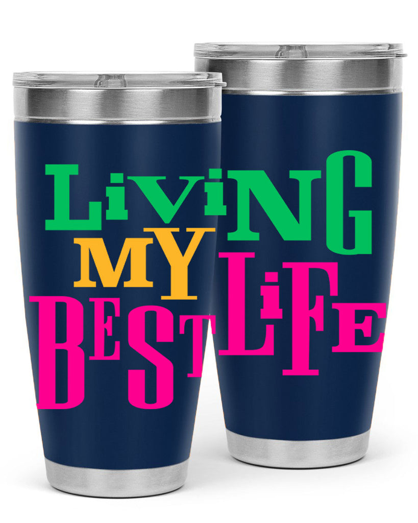 living my best life 96#- black words phrases- Cotton Tank
