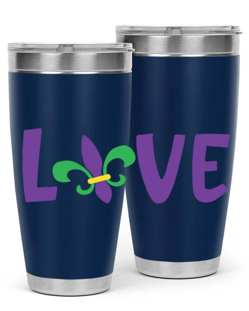 love 80#- mardi gras- Tumbler