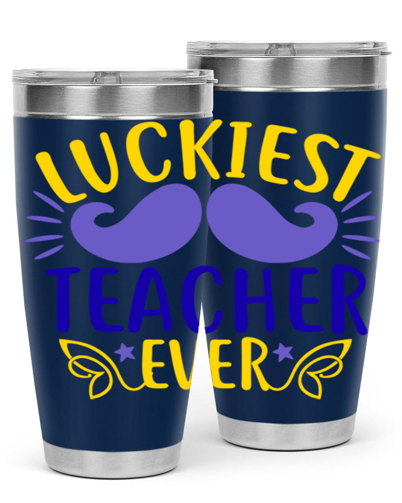 luckiest teacher ever 12#- mardi gras- Tumbler