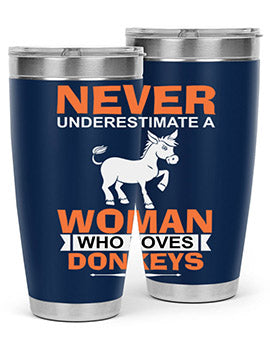 never underestimate a woman who loves donkeys Style 1#- donkey- Tumbler