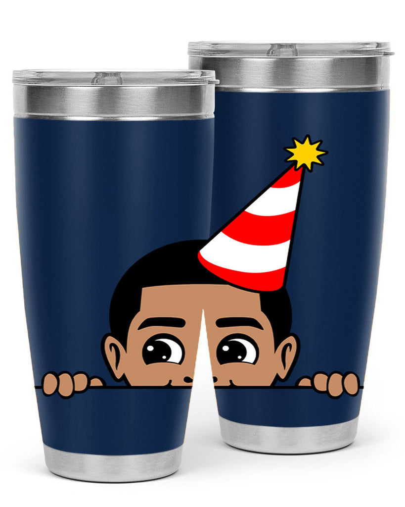 peekaboo afro birthday boy 21#- black men - boys- tumbler