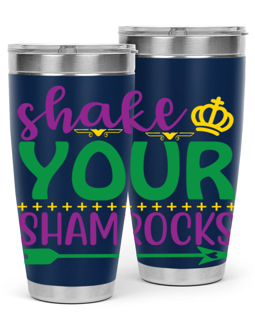 shake your shamrocks 2#- mardi gras- Tumbler
