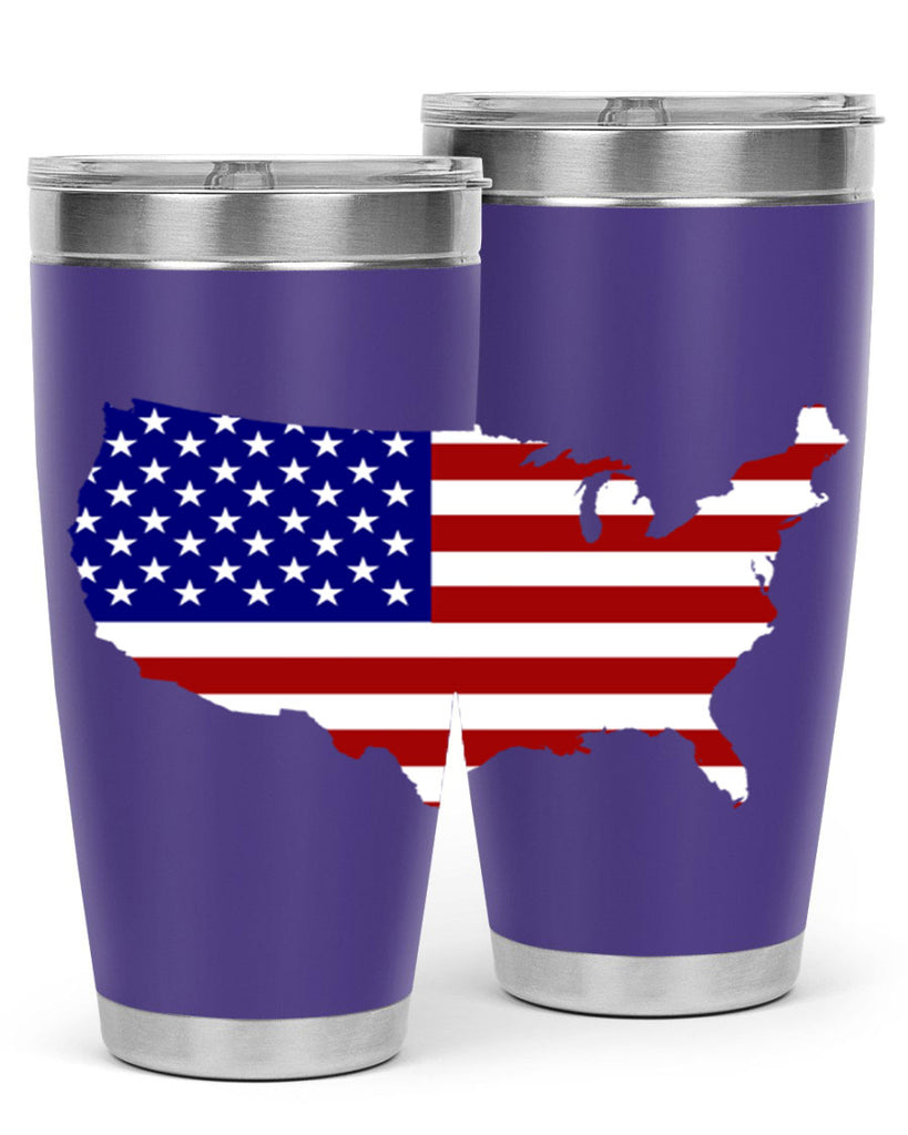 Flag With Map Style 50#- Fourt Of July- Tumbler