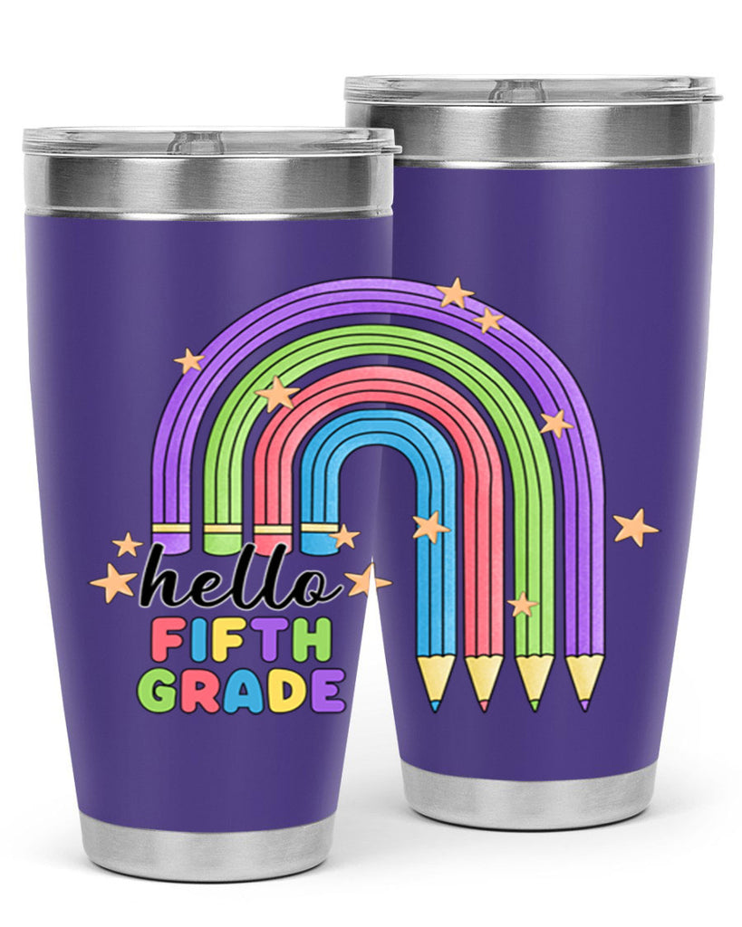 Hello 5th Grade Pencil Rainbow 13#- 5th grade- Tumbler