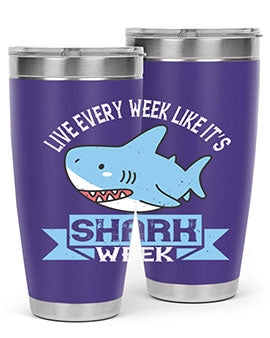 Live every week like it’s shark week Style 54#- shark  fish- Tumbler