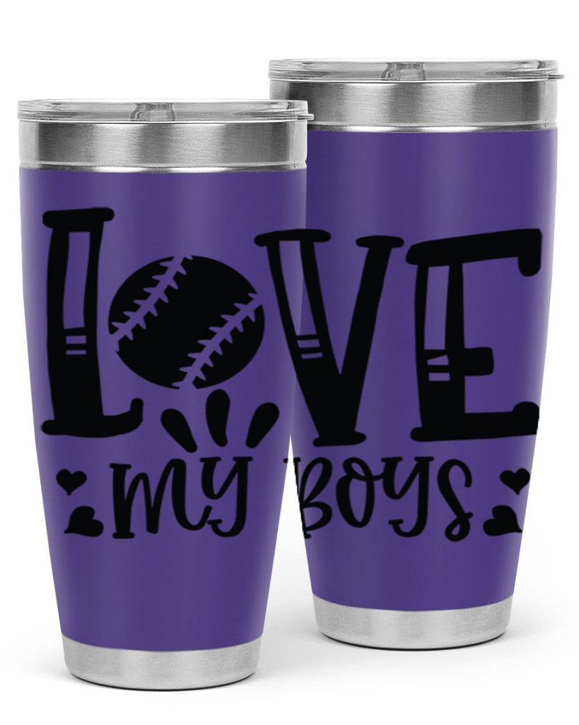 Love My Boys 2053#- baseball- Tumbler