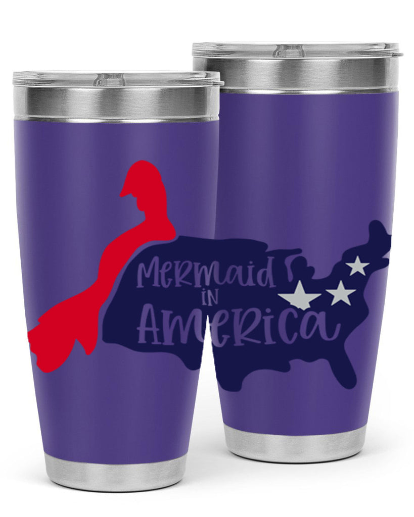 Mermaid In America Style 167#- Fourt Of July- Tumbler