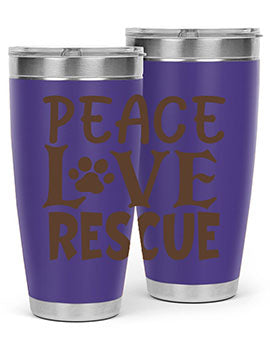 Peace Love Rescue Style 23#- cat- Tumbler