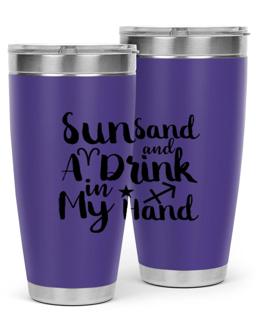 Sun Sand And A Drink In My Hand 480#- zodiac- Tumbler