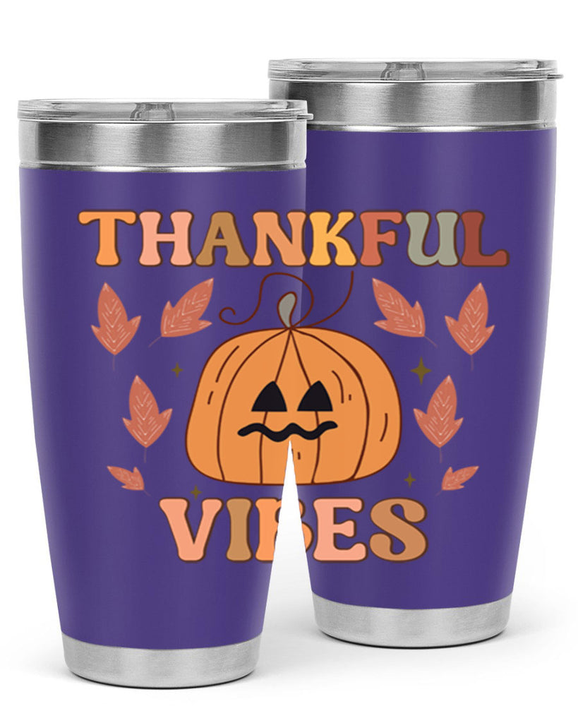 Thankful Vibes 607#- fall- Tumbler