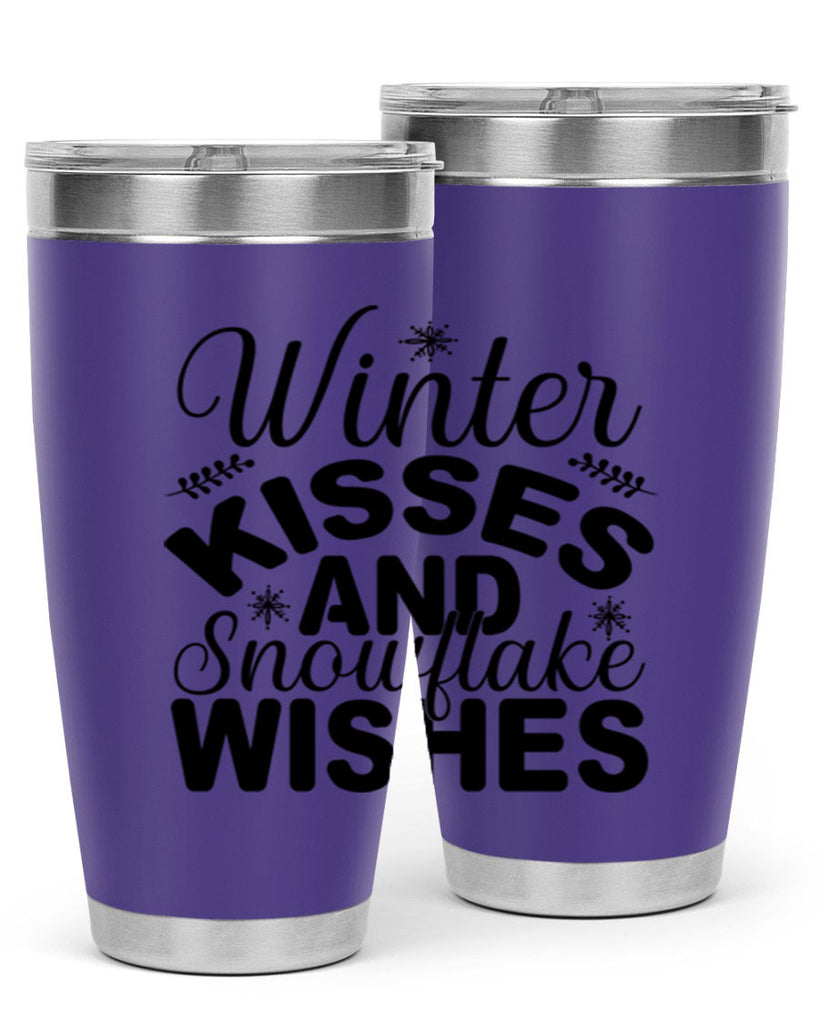 Winter Kisses and Snowflake Wishes 514#- winter- Tumbler