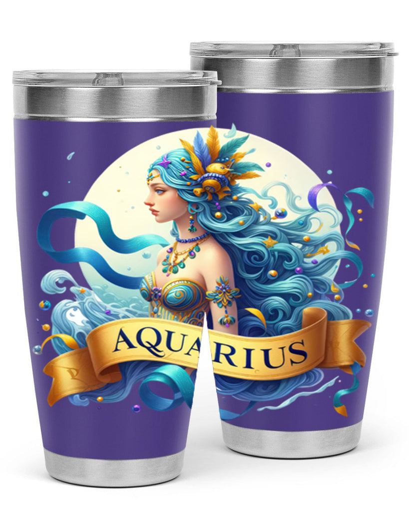 aquarius 84#- zodiac- Tumbler