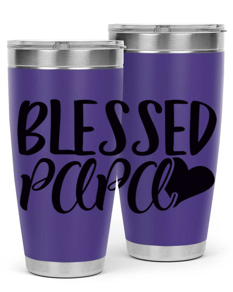 blessed papa 70#- grandpa - papa- Tumbler