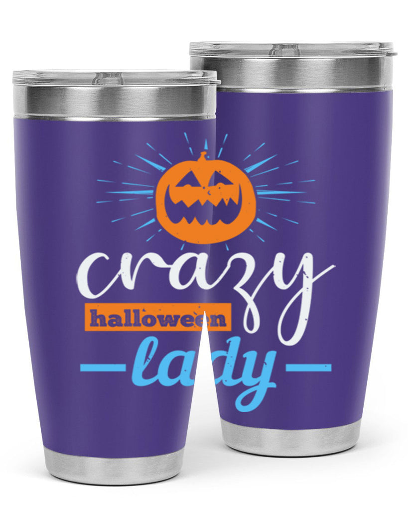 crazy halloween lady 118#- halloween- Tumbler