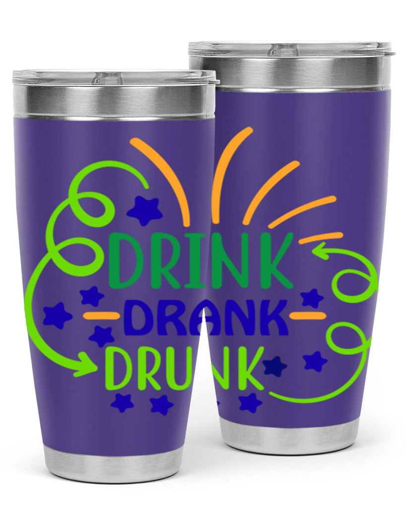 drink drank drunk 23#- mardi gras- Tumbler