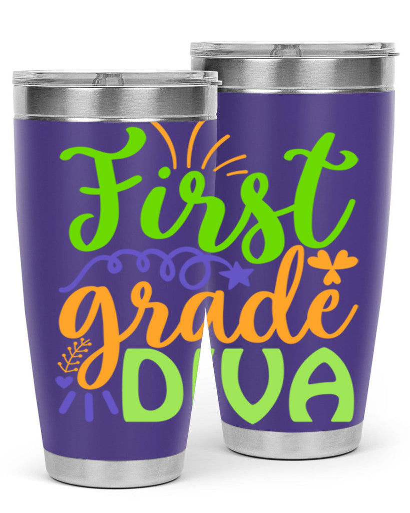 first grade diva 21#- mardi gras- Tumbler