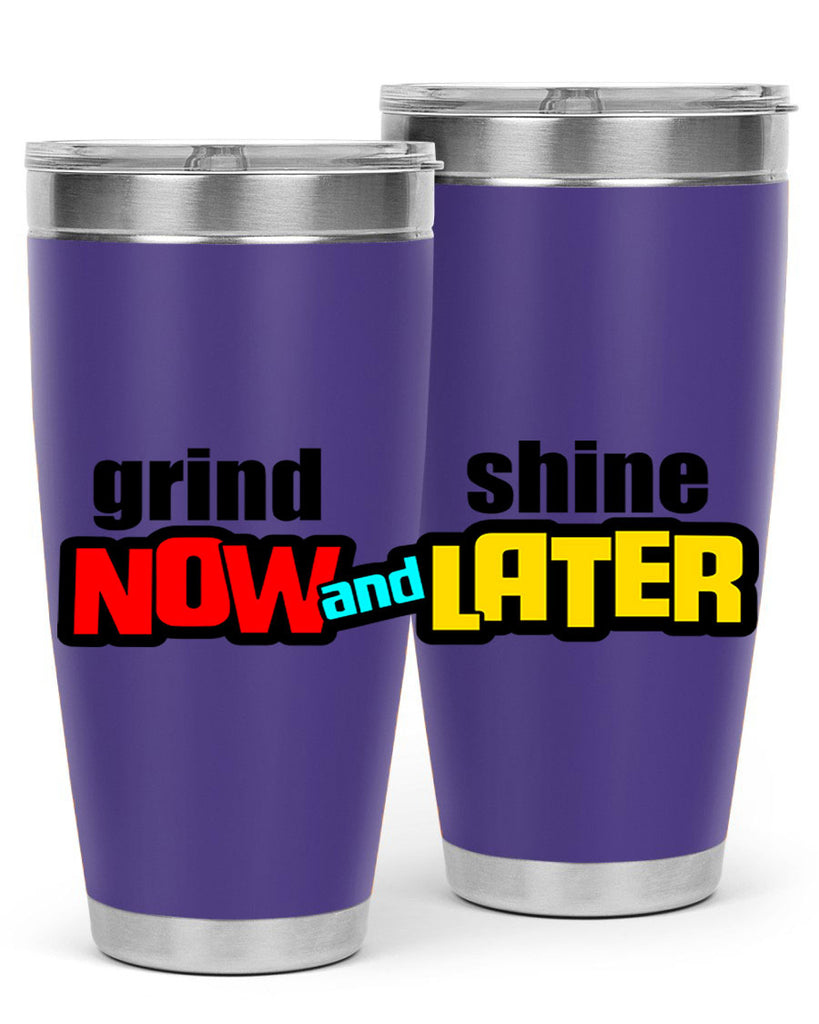 grind now and shine later 142#- black words phrases- Cotton Tank