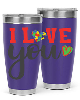 i love you Style 23#- autism- Tumbler