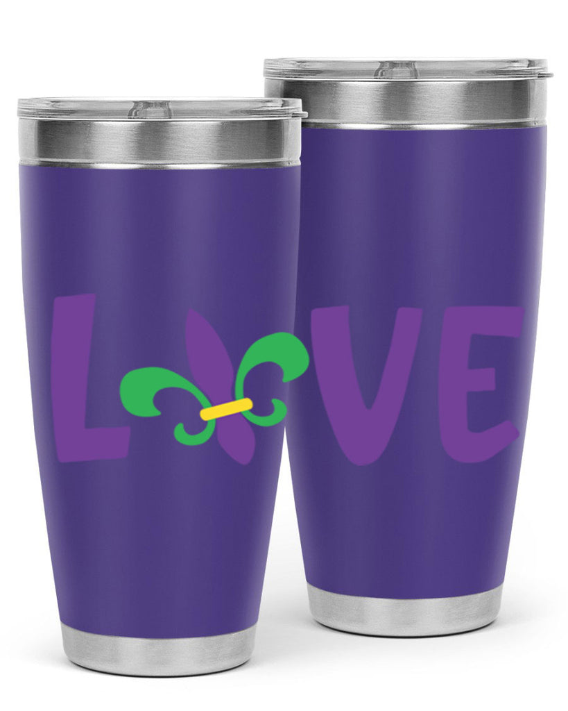 love 80#- mardi gras- Tumbler