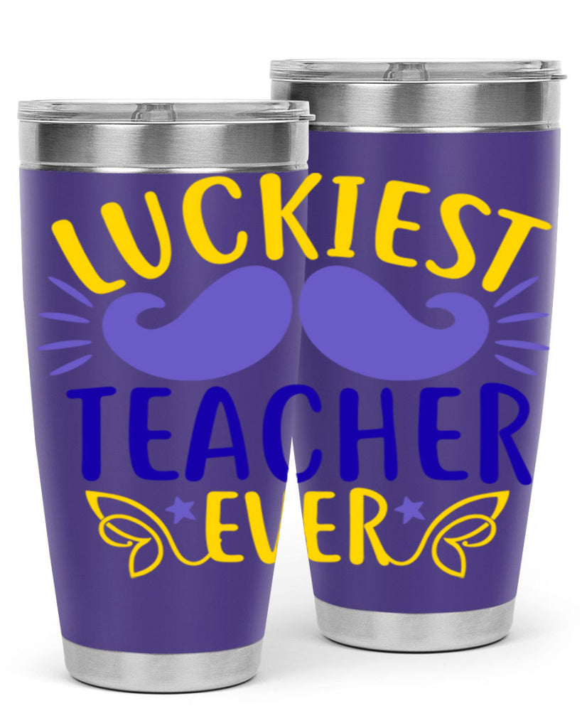 luckiest teacher ever 12#- mardi gras- Tumbler