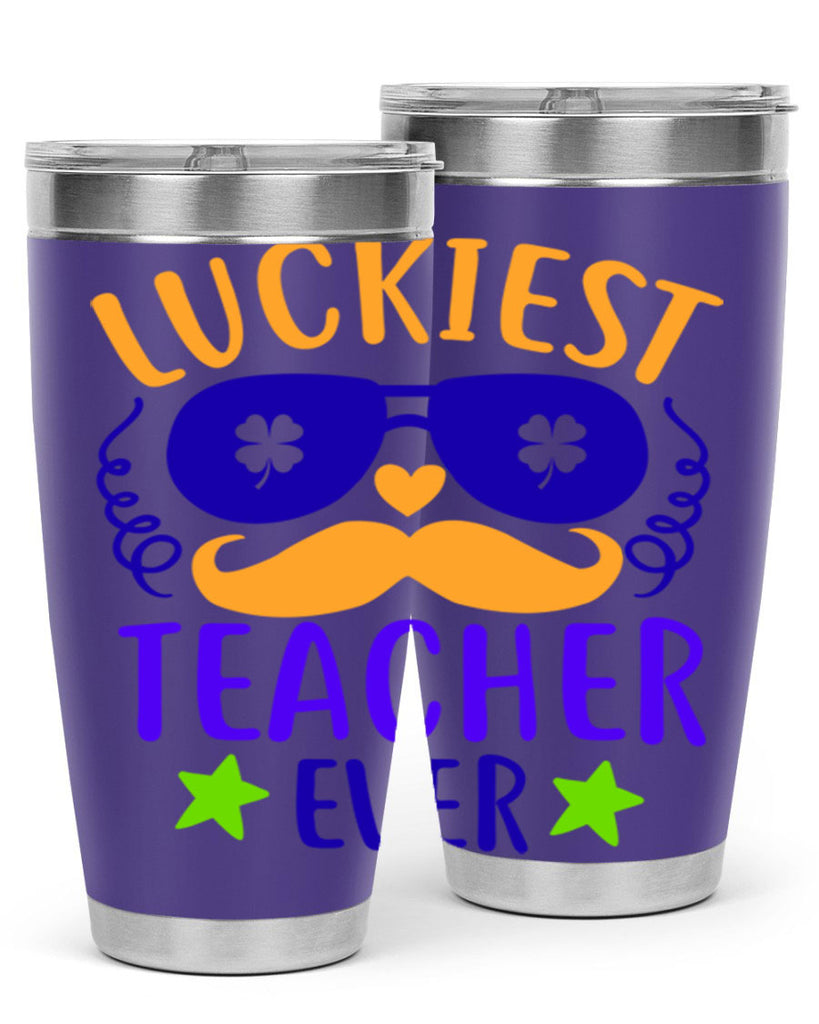 luckiest teacher ever 14#- mardi gras- Tumbler