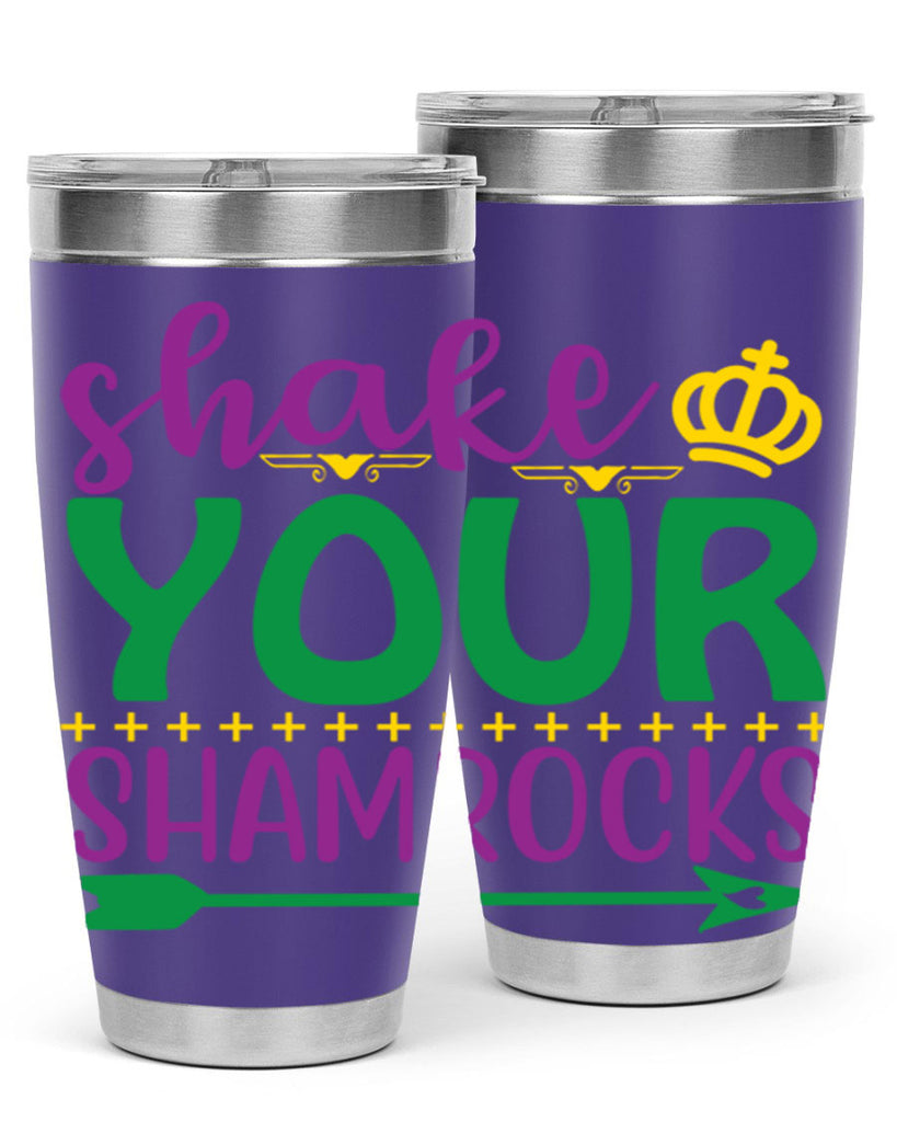 shake your shamrocks 2#- mardi gras- Tumbler