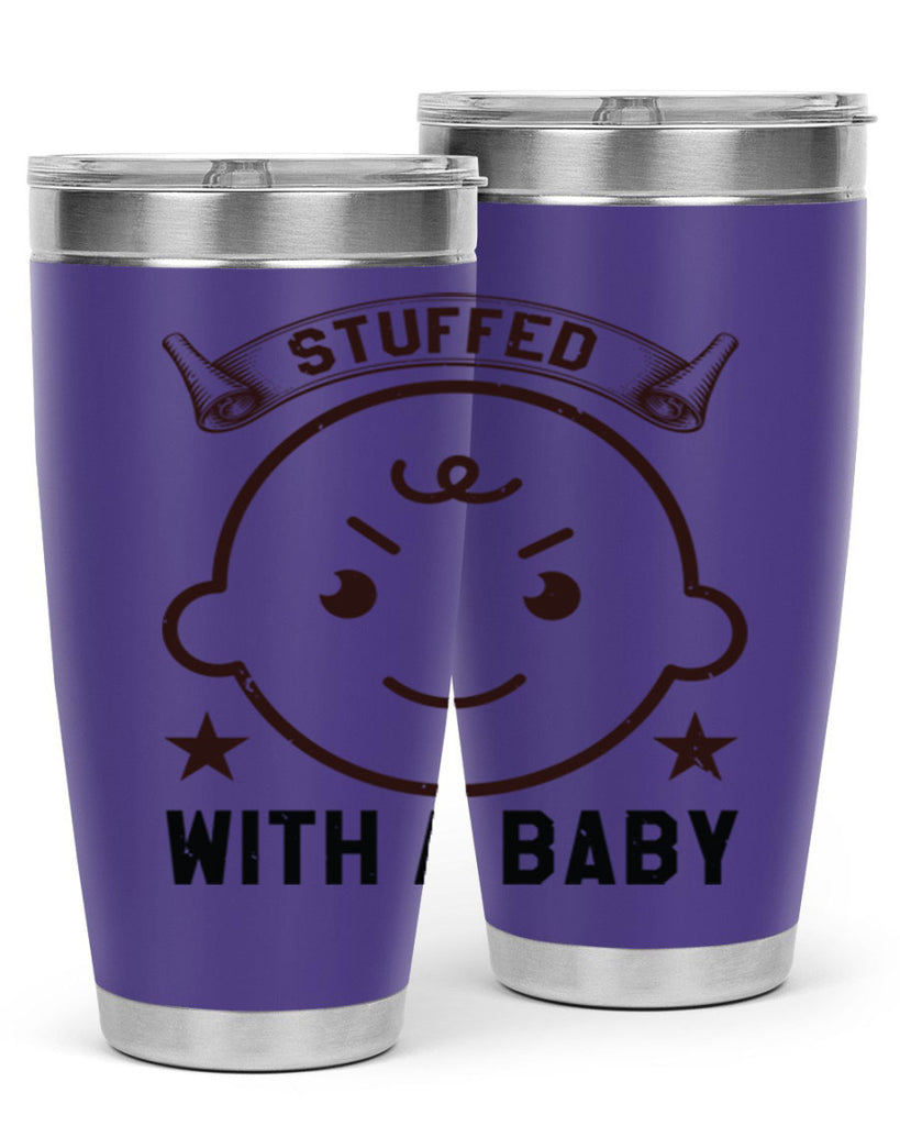 stuffed with a baby Style 14#- baby shower- tumbler