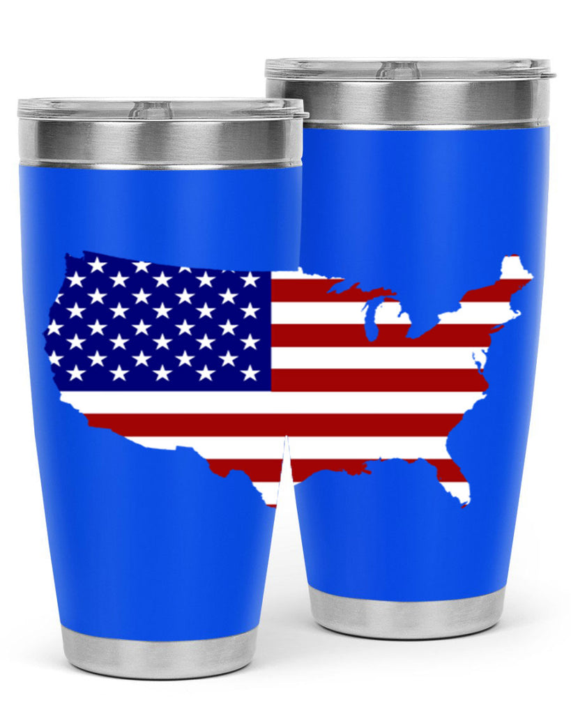 Flag With Map Style 50#- Fourt Of July- Tumbler
