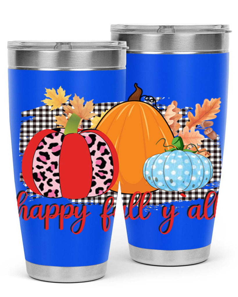 Happy Fall Yall Leopard 229#- fall- Tumbler