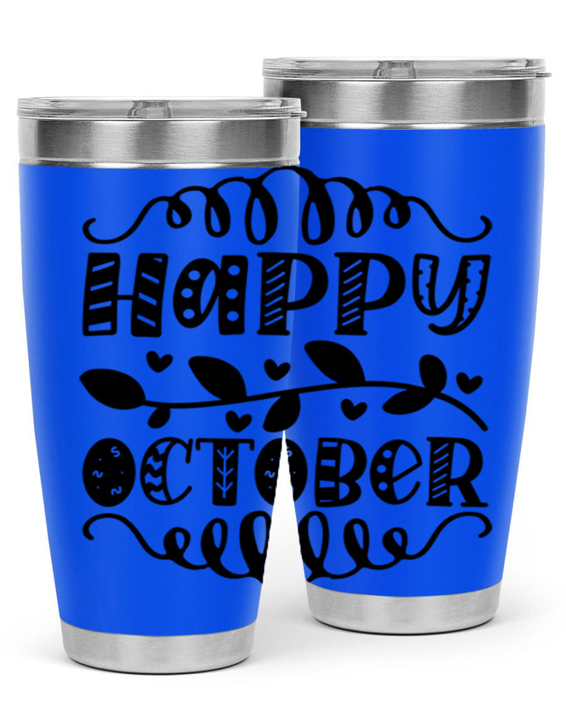 Happy October 239#- fall- Tumbler