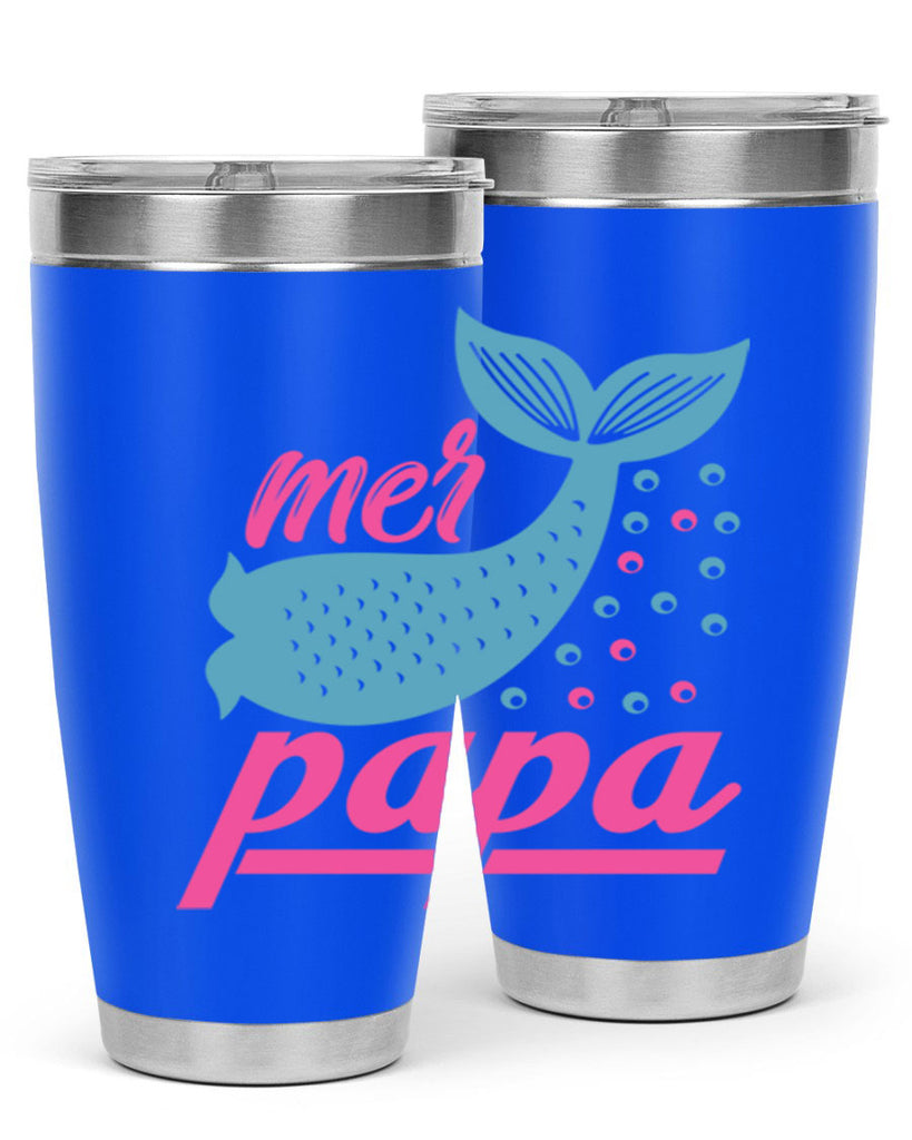 Mer Papa 344#- mermaid- Tumbler