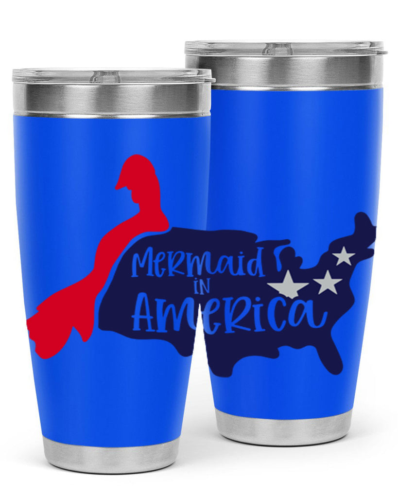 Mermaid In America Style 167#- Fourt Of July- Tumbler