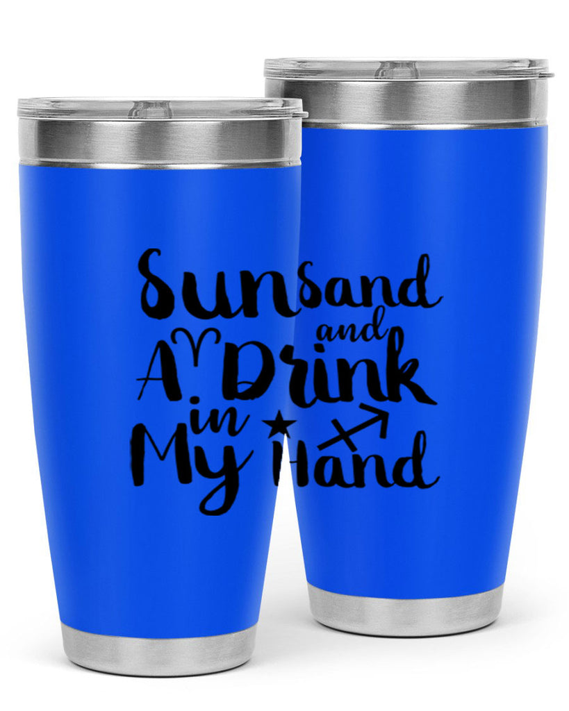 Sun Sand And A Drink In My Hand 480#- zodiac- Tumbler