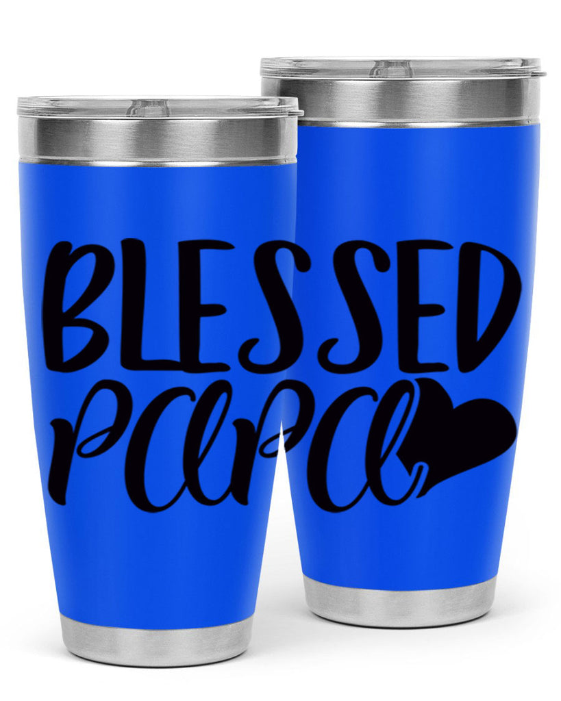 blessed papa 70#- grandpa - papa- Tumbler