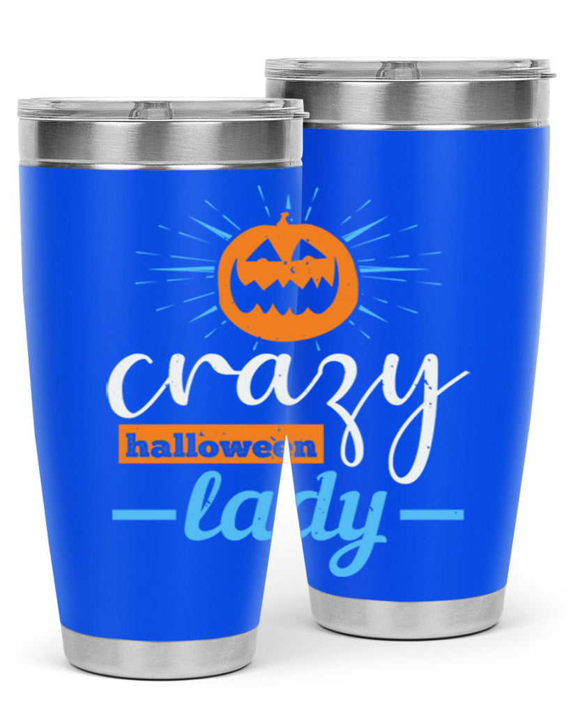 crazy halloween lady 118#- halloween- Tumbler