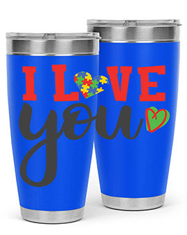 i love you Style 23#- autism- Tumbler