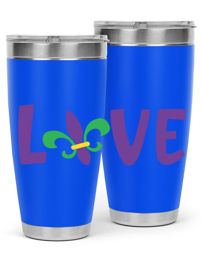 love 80#- mardi gras- Tumbler