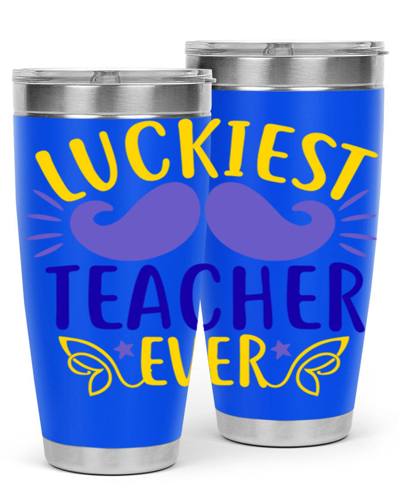 luckiest teacher ever 12#- mardi gras- Tumbler