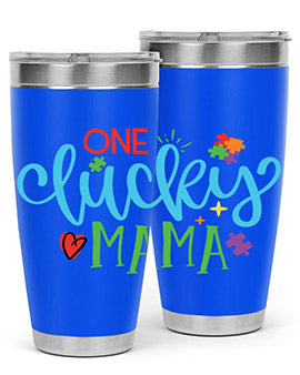 one lucky mama Style 33#- autism- Tumbler
