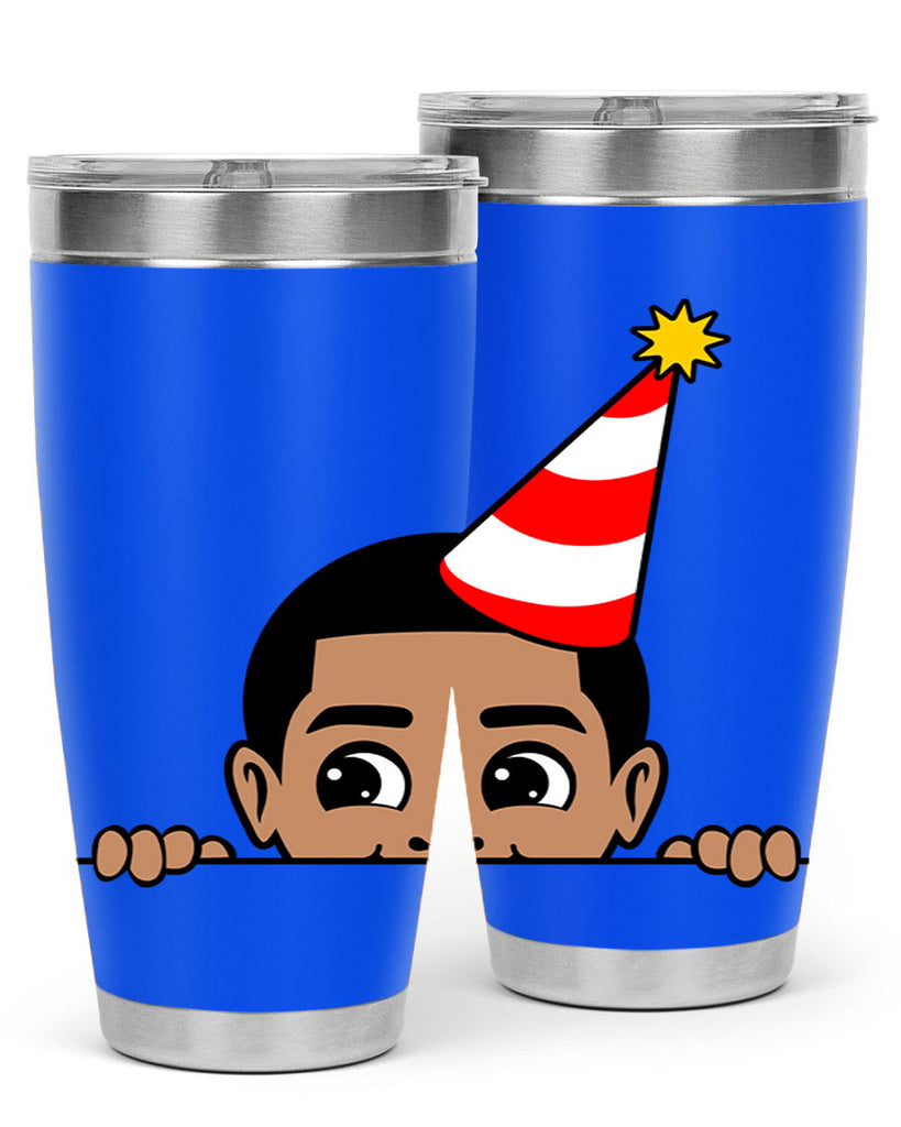 peekaboo afro birthday boy 21#- black men - boys- tumbler