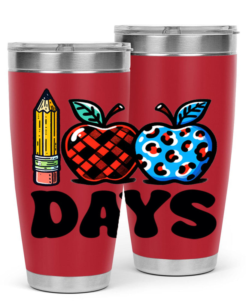 100th day of school Apple 38#- 100 days of school- Tumbler