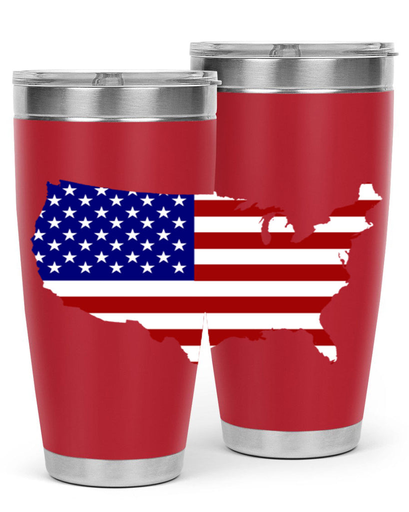 Flag With Map Style 50#- Fourt Of July- Tumbler