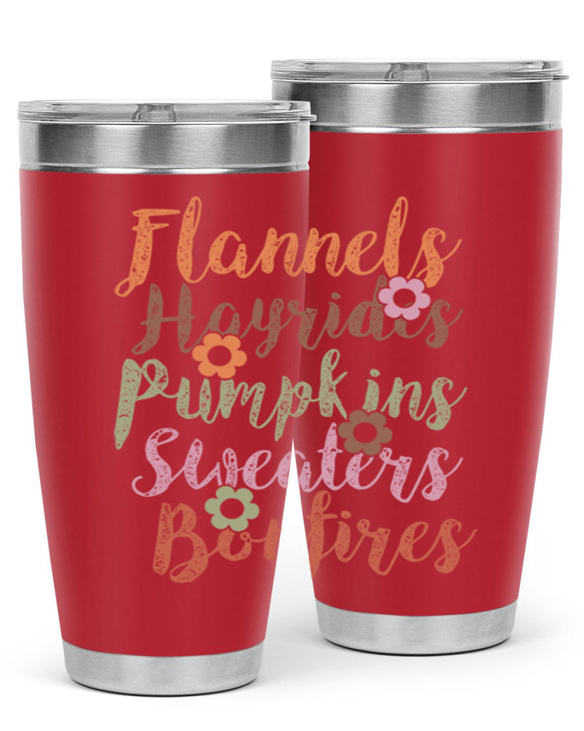 Flannels Hayrides Pumpkins Sweaters Bonfires 185#- fall- Tumbler