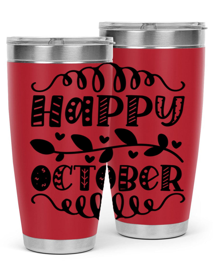 Happy October 239#- fall- Tumbler