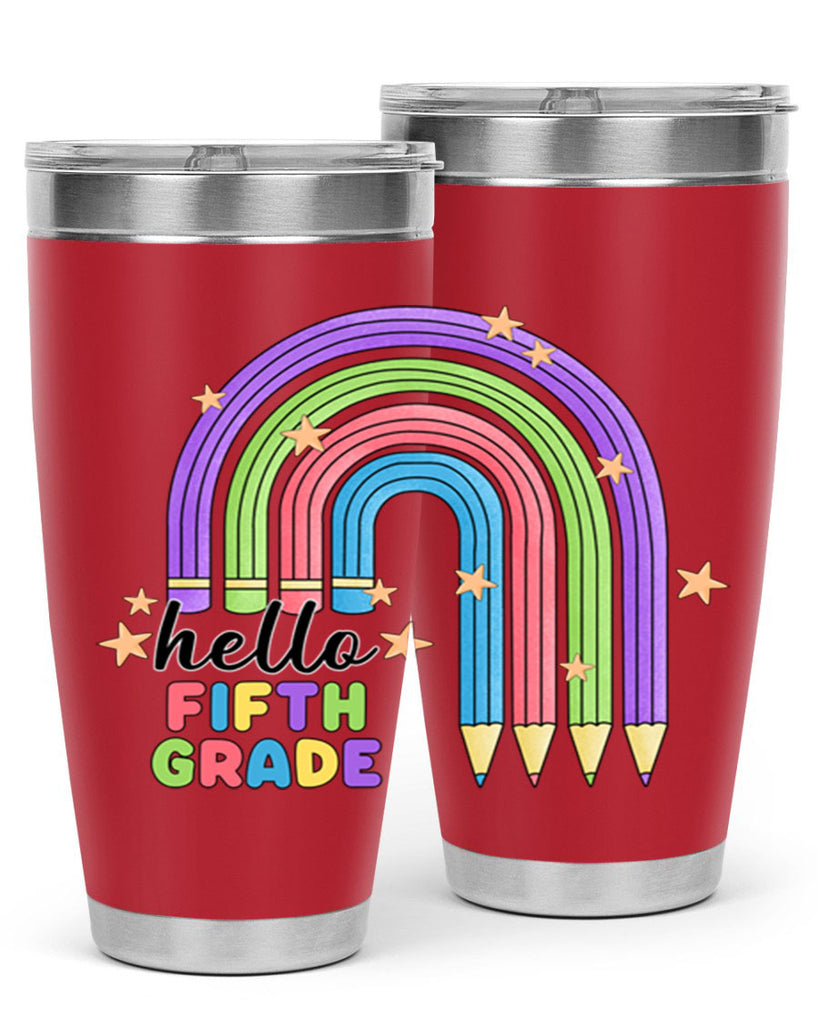 Hello 5th Grade Pencil Rainbow 13#- 5th grade- Tumbler
