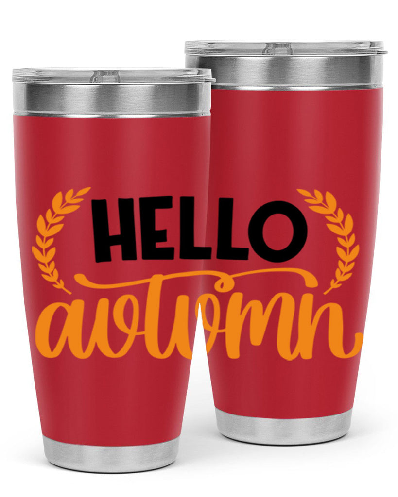 Hello Autumn 493#- fall- Tumbler