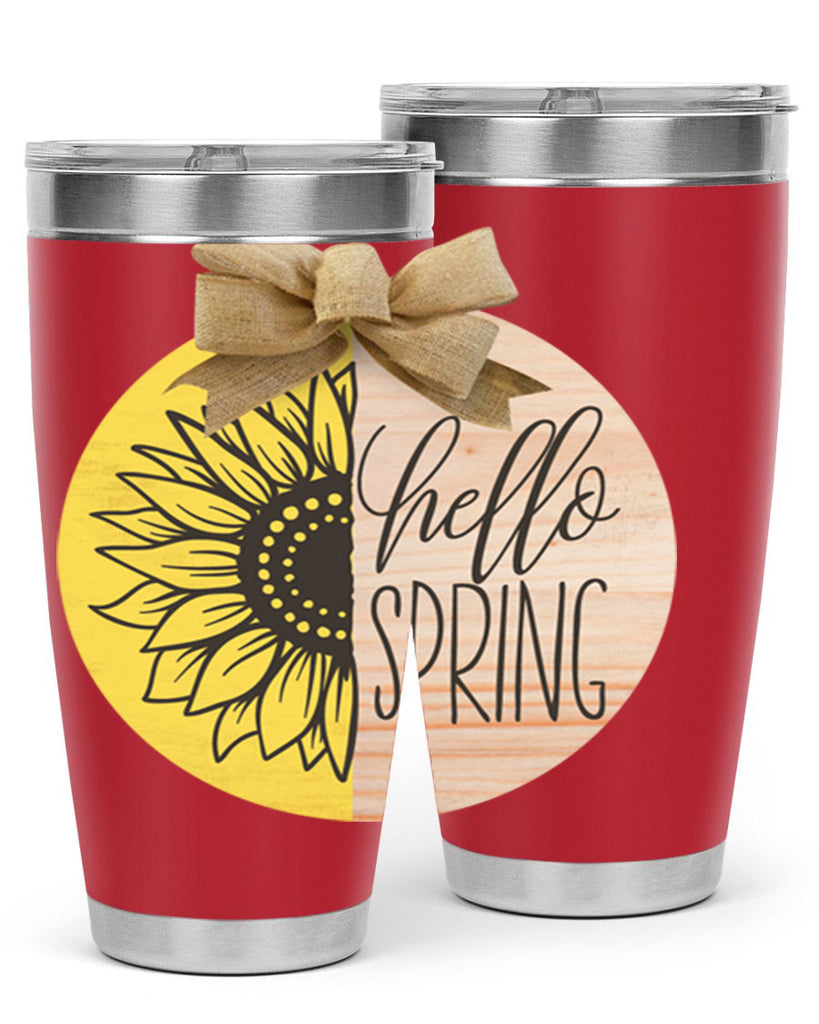 Hello spring half sunflower Mockup198#- spring- Tumbler