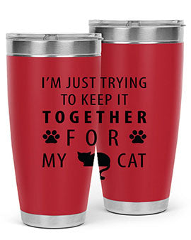 I’m Just Trying Style 61#- cat- Tumbler