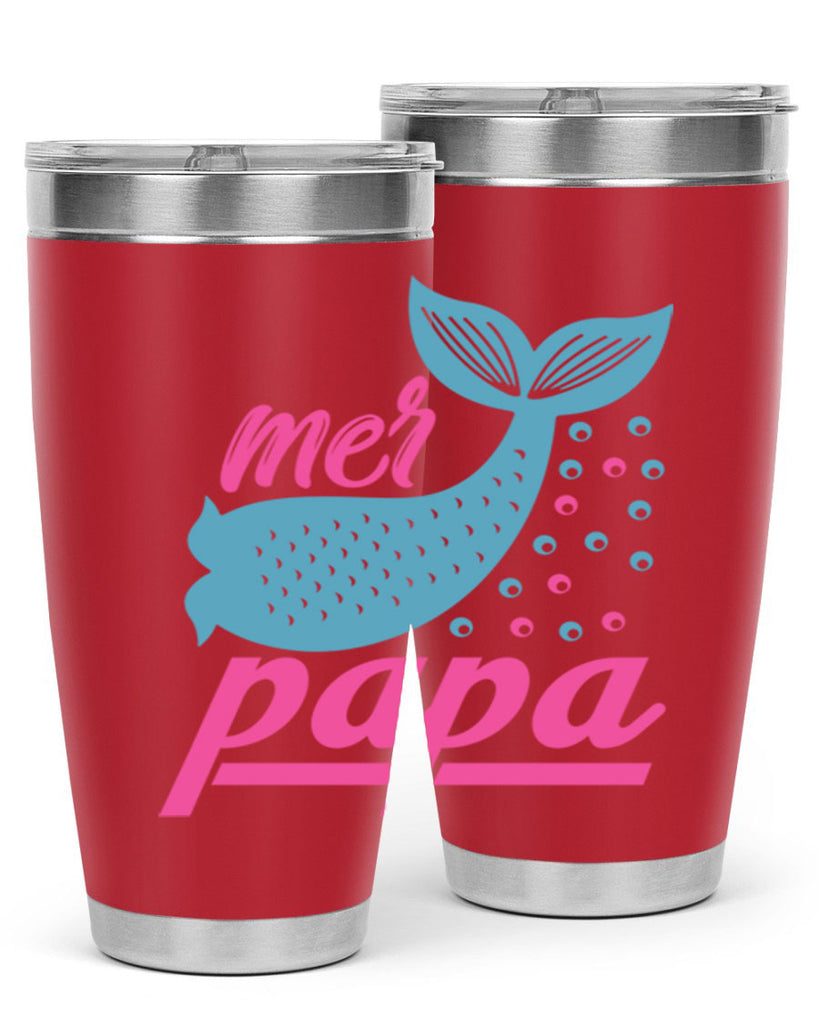 Mer Papa 344#- mermaid- Tumbler