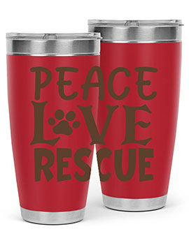 Peace Love Rescue Style 23#- cat- Tumbler